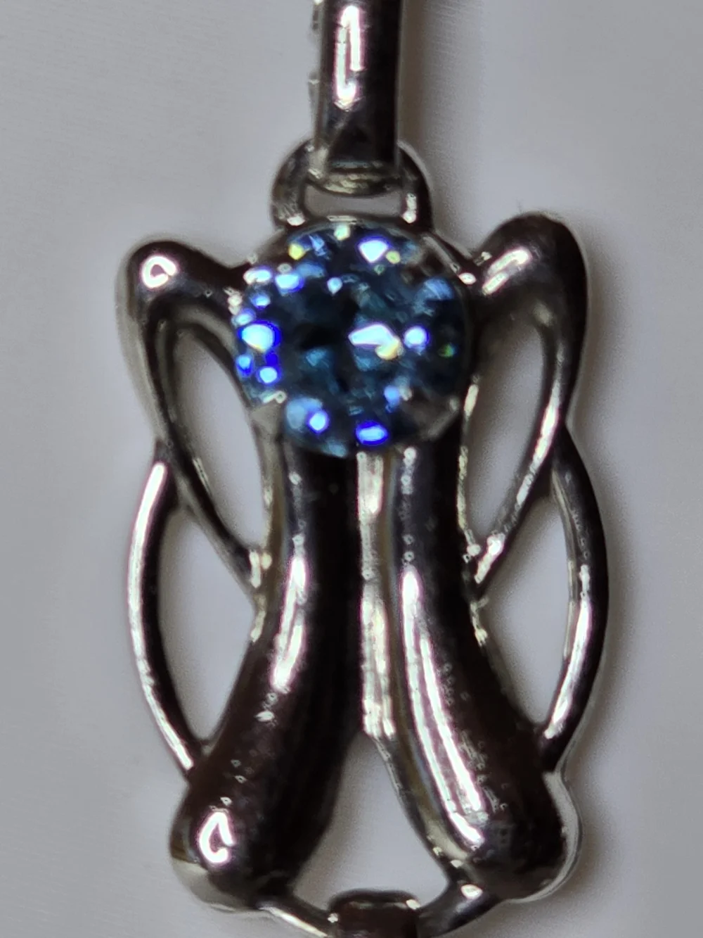 VTG 1953 Sarah Coventry Capri Necklace Blue Rhinestone Silvertone Mid Century